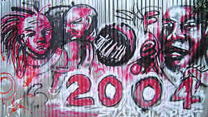 Grafitti outside the Global Stage