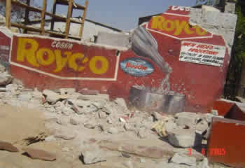 This is what remains of a destroyed tuck-shop in Mbare, Harare