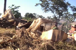 Makeshift homes wrecked