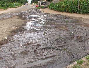 Raw human excrement is flowing into the street